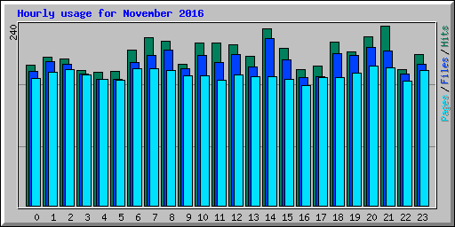 Hourly usage for November 2016
