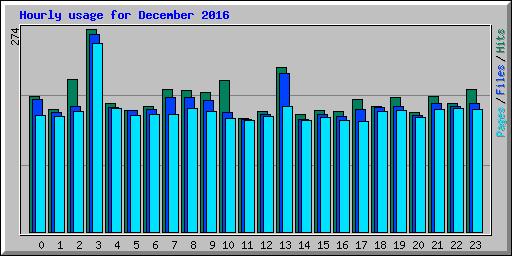 Hourly usage for December 2016
