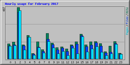 Hourly usage for February 2017