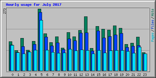 Hourly usage for July 2017